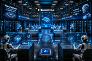 AI agent chips explained in futuristic data center