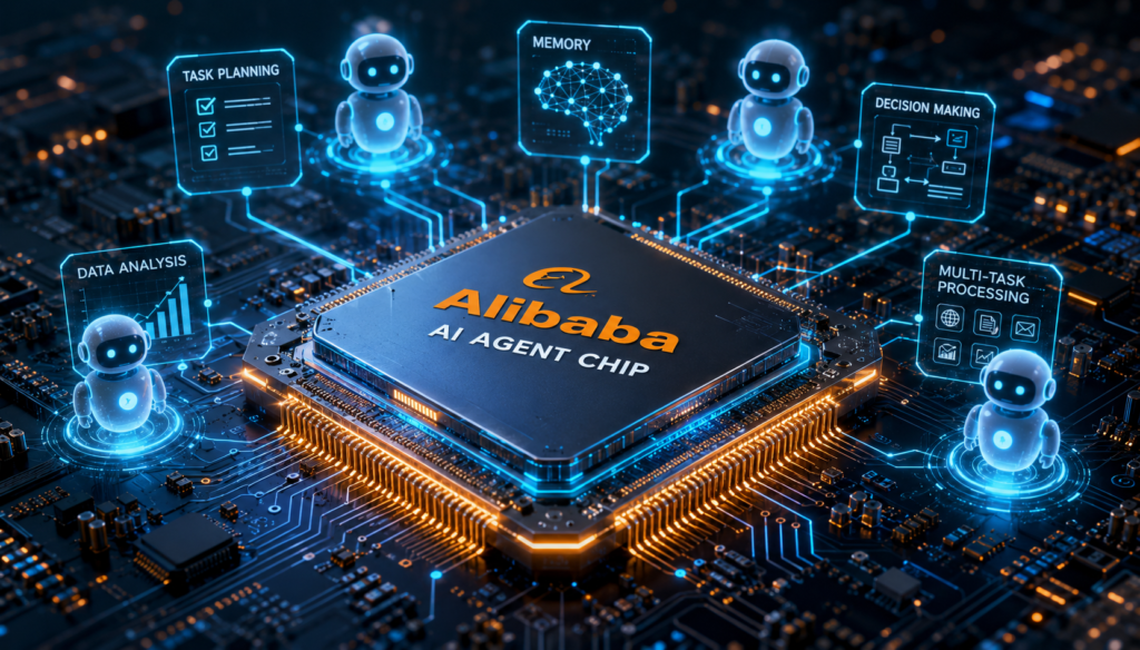 Alibaba AI agent chips futuristic processor