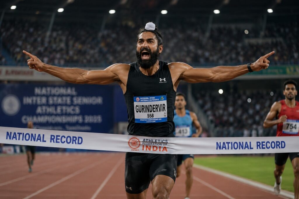 Gurindervir Singh national record celebration