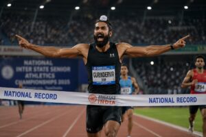 Gurindervir Singh national record celebration