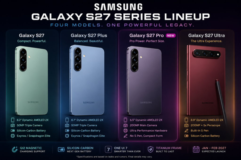 Samsung Galaxy S27 series models
