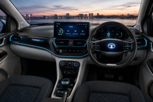 Tata Tiago EV facelift interior dashboard