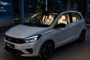 Tata Tiago EV interior revealed showroom view