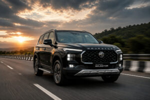 Toyota Fortuner competition MG Majestor SUV on road
