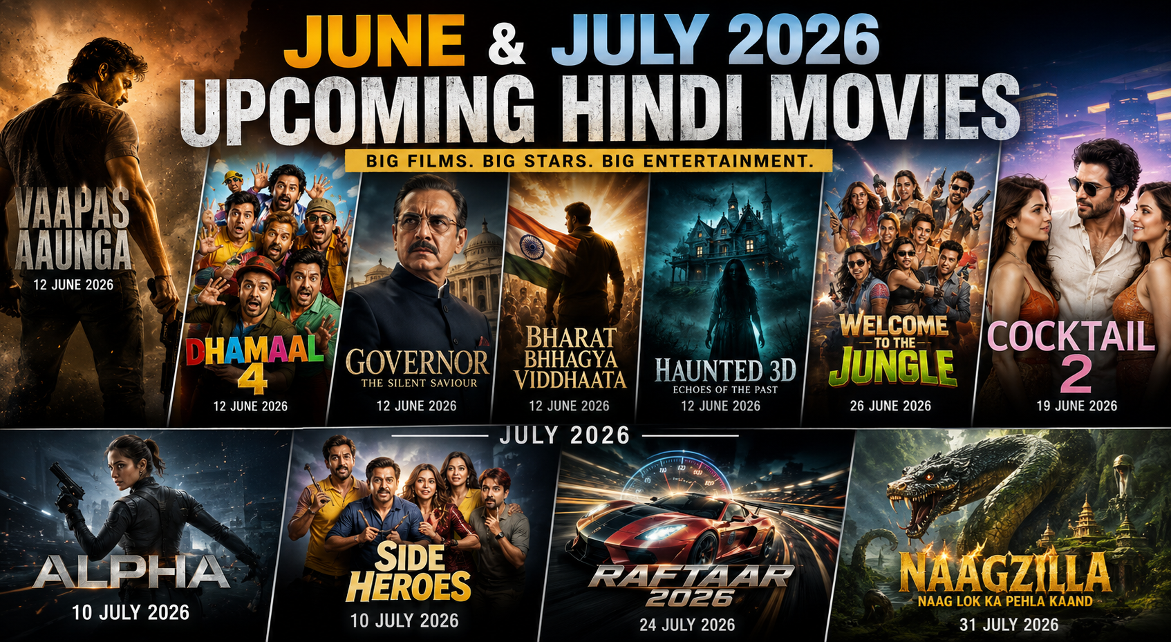 Upcoming Hindi Movies 2026: जून-जुलाई 2026 में रिलीज होने वाली बड़ी बॉलीवुड फिल्में