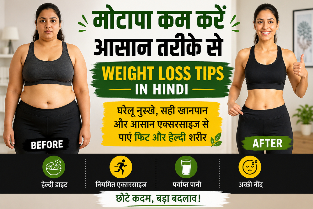 Weight Loss Tips in Hindi – मोटापा कम करने के आसान घरेलू नुस्खे