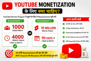 youtube monetization requirements hindi