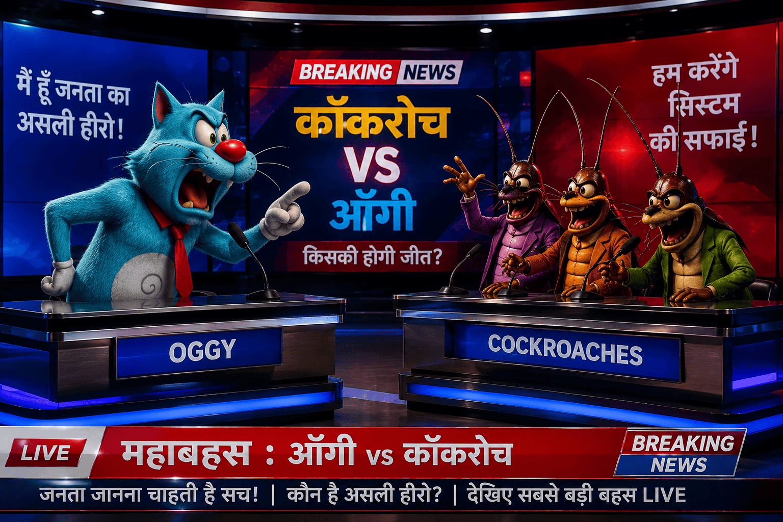 कॉकरोच Vs ऑगी की लड़ाई: सोशल मीडिया पर छिड़ी नई राजनीतिक जंग