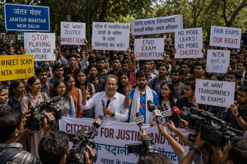 CJP Jantar Mantar protest over NEET issue