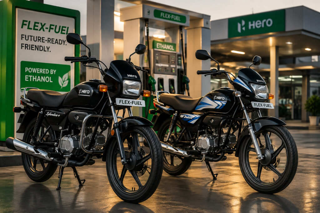 Hero flex-fuel Splendor+ and HF Deluxe launched in India