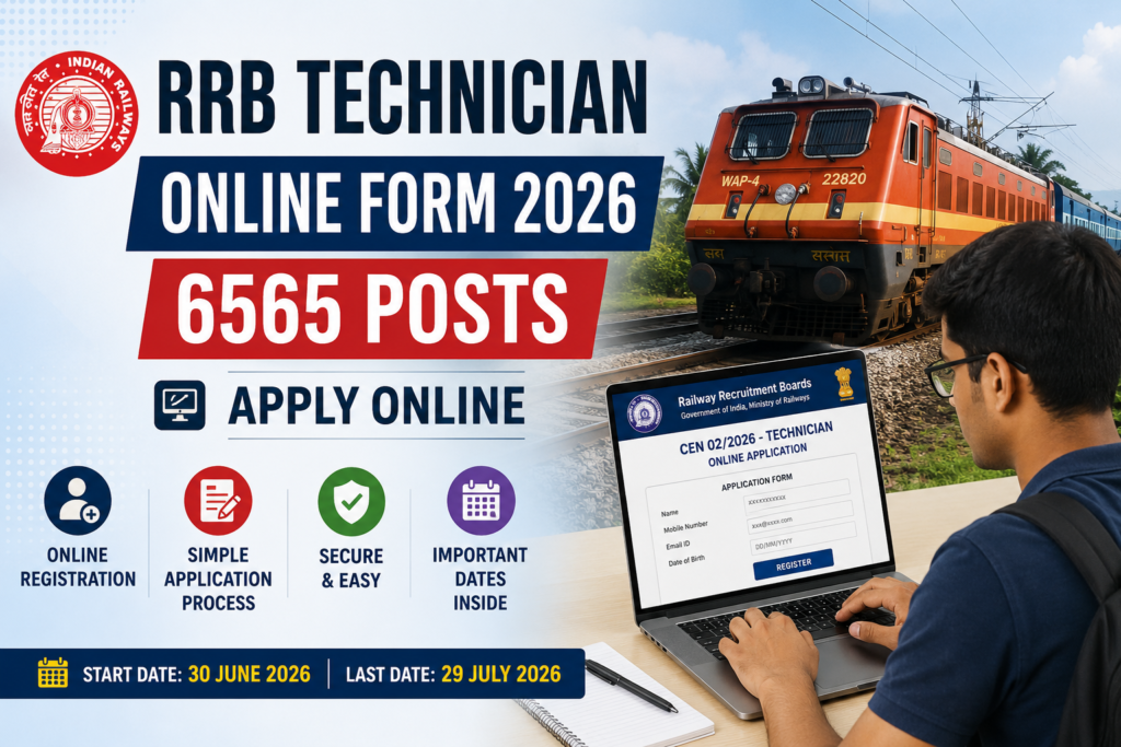 RRB Technician Online Form 2026 apply online for 6565 posts