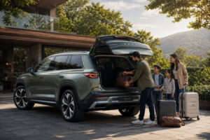 Skoda 7 seater electric SUV family road trip