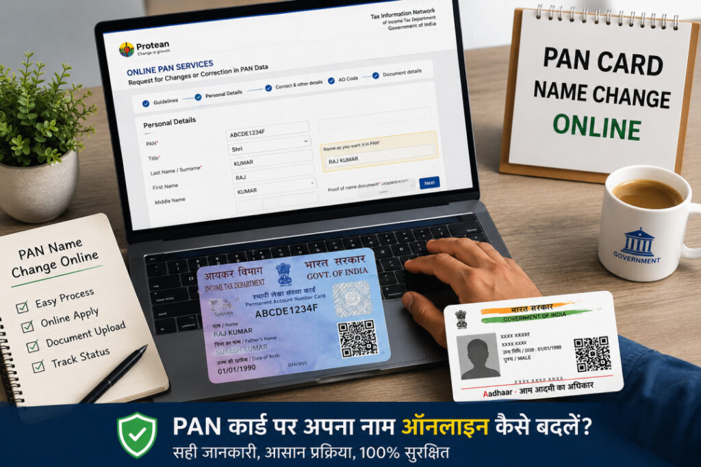 PAN कार्ड पर अपना नाम ऑनलाइन कैसे बदलें