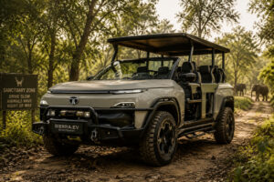 Tata Sierra EV Sanctuary Edition open roof electric SUV concept